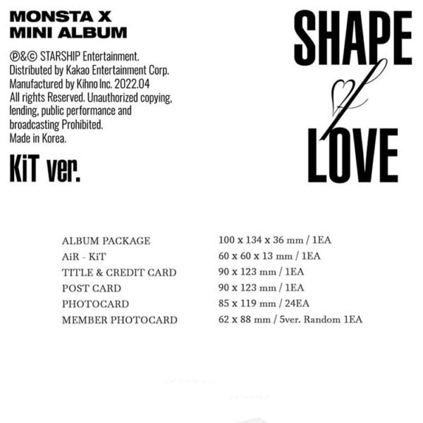 MONSTA X - SHAPE OF LOVE - KIT ALBUM - Image 2