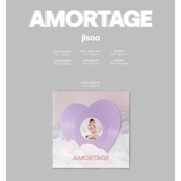 BLACKPINK JISOO – AMORTAGE – VINYL HEART ver. - Image 2
