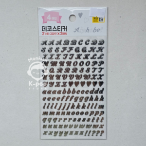 SILVER FOIL ALPHABET - STICKER